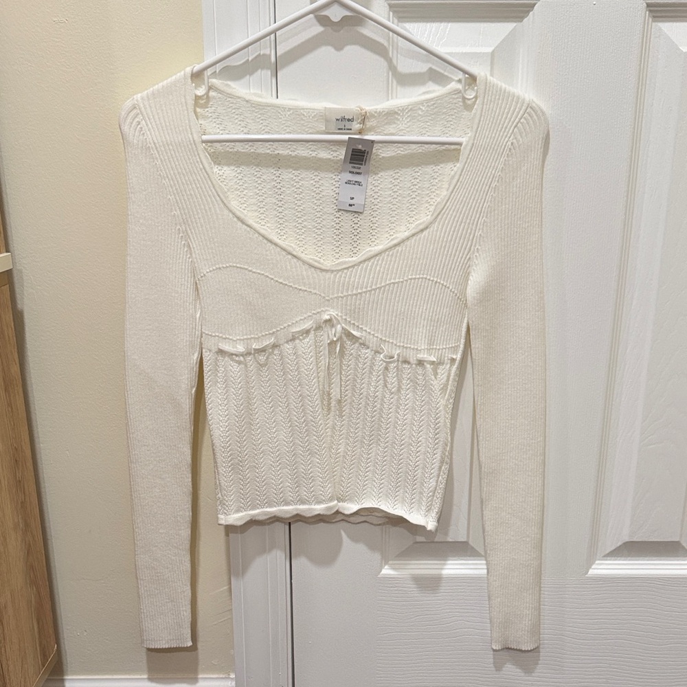 Aritzia Cream Knit Blouse